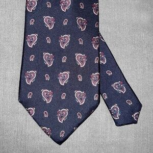 Garrison Navy Blue Small Paisley Tie